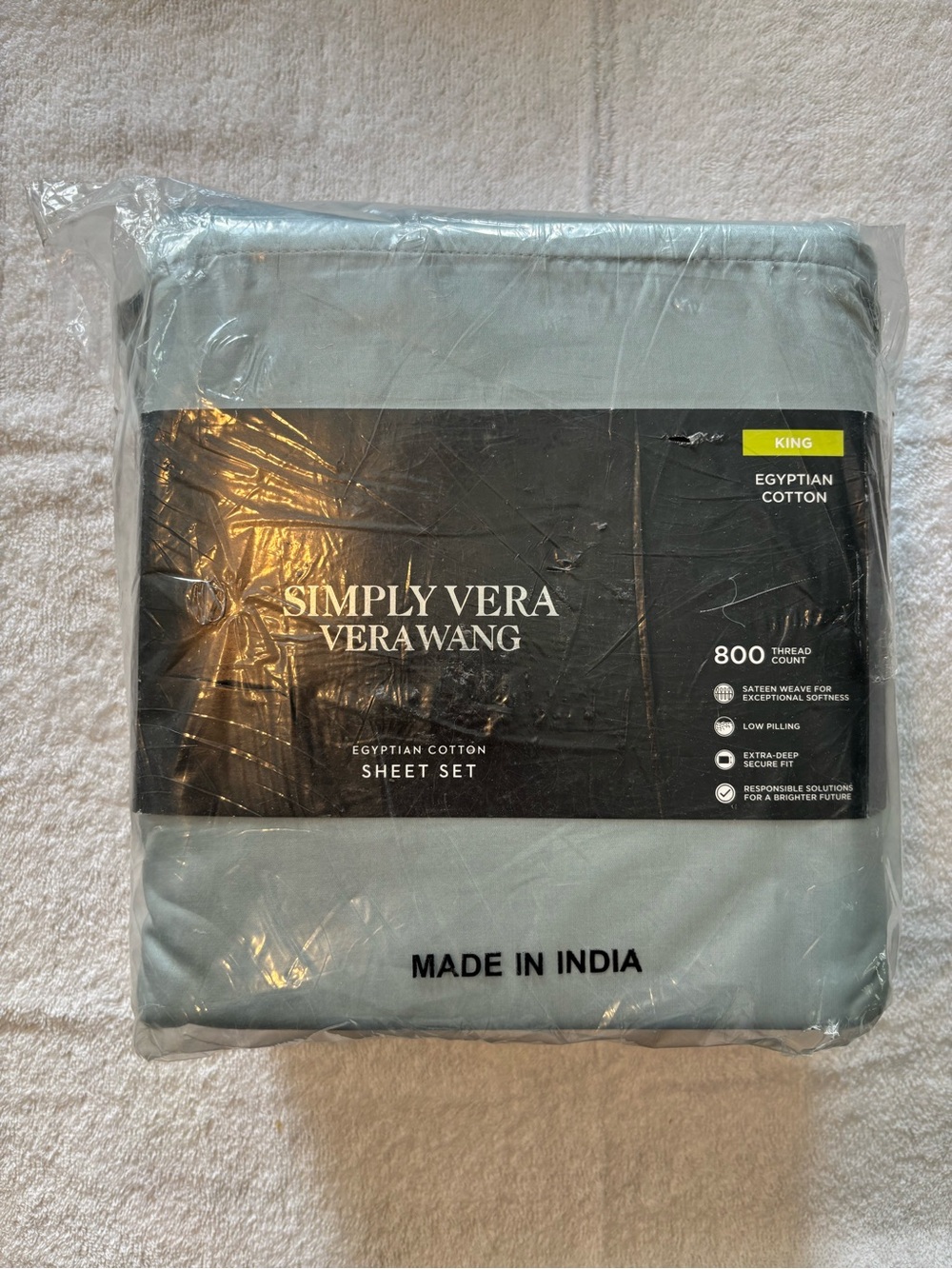 Simply Vera Vera Wang King Sheet Set - Arona solid